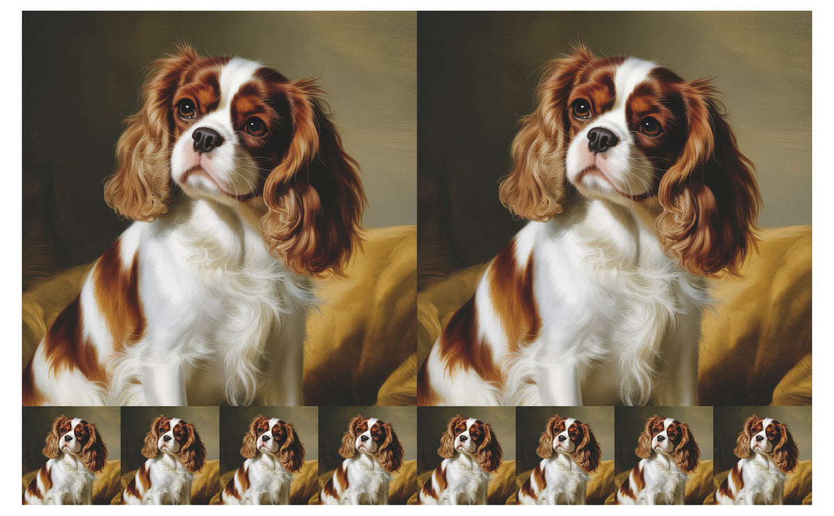 DecoCraft - Scenic Tiles Series - Oil Painting Pets - Cavalier