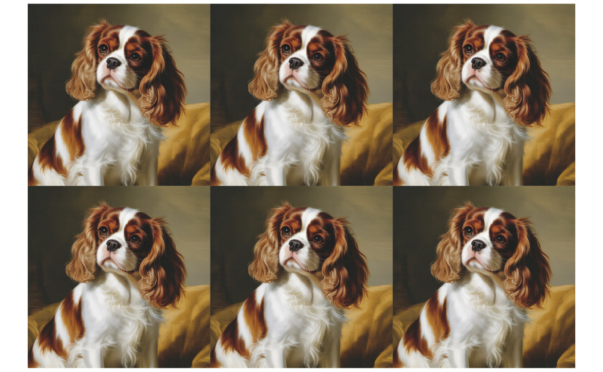 DecoCraft - Scenic Tiles Series - Oil Painting Pets - Cavalier