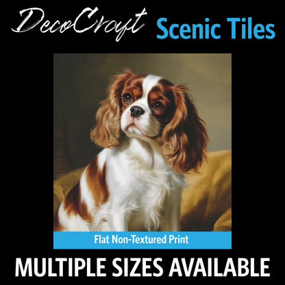 DecoCraft - Scenic Tiles Series - Oil Painting Pets - Cavalier