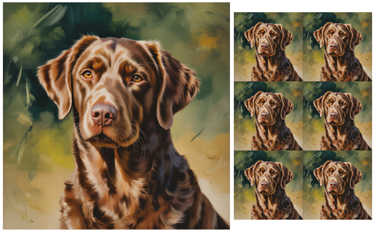 DecoCraft - Scenic Tiles Series - Oil Painting Pets - Chesapeake Bay Retriever