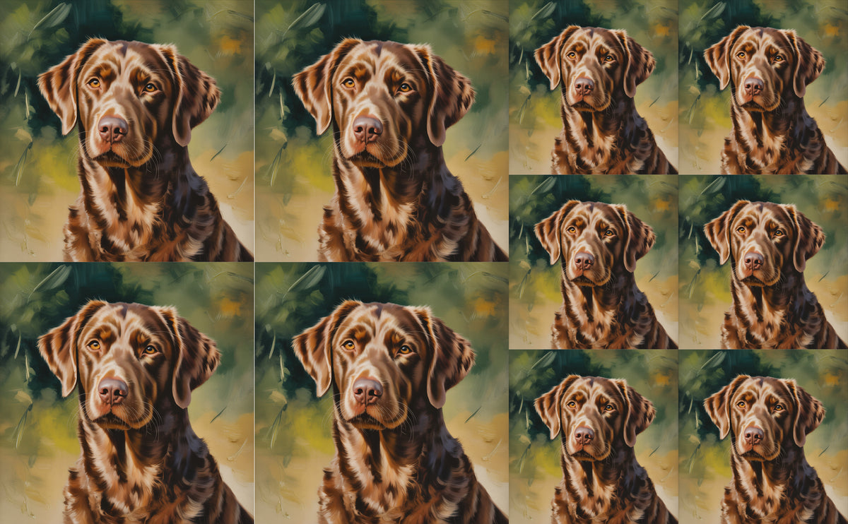 DecoCraft - Scenic Tiles Series - Oil Painting Pets - Chesapeake Bay Retriever