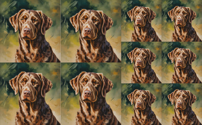 DecoCraft - Scenic Tiles Series - Oil Painting Pets - Chesapeake Bay Retriever