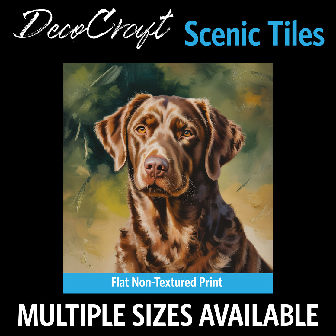 DecoCraft - Scenic Tiles Series - Oil Painting Pets - Chesapeake Bay Retriever