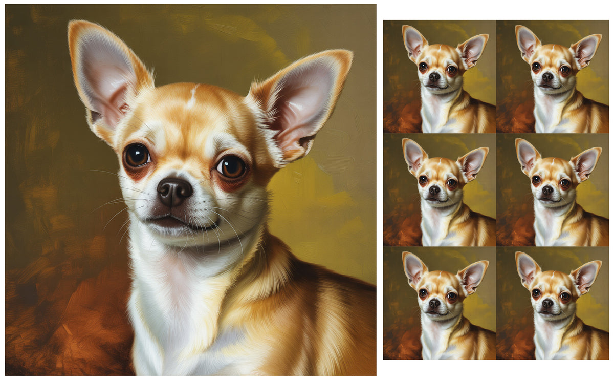 DecoCraft - Scenic Tiles Series - Oil Painting Pets - Chihuahua