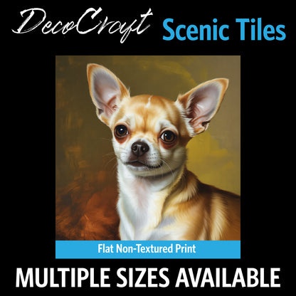 DecoCraft - Scenic Tiles Series - Oil Painting Pets - Chihuahua