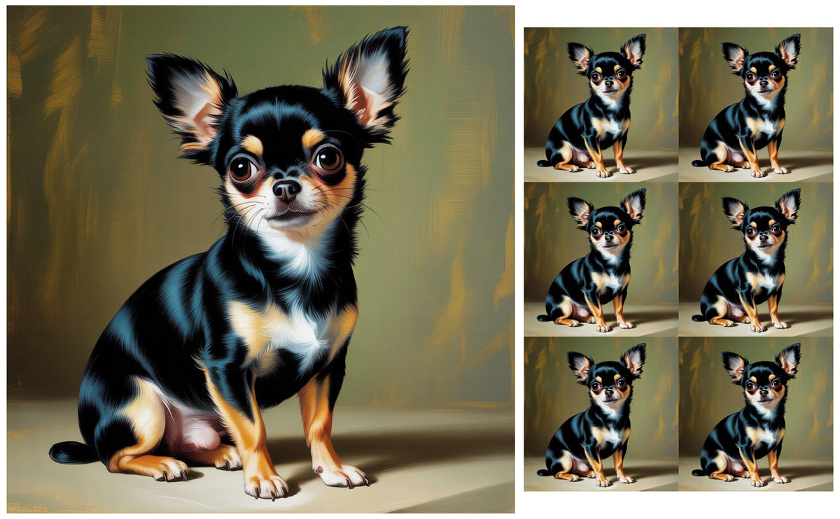 DecoCraft - Scenic Tiles Series - Oil Painting Pets - Chihuahua II