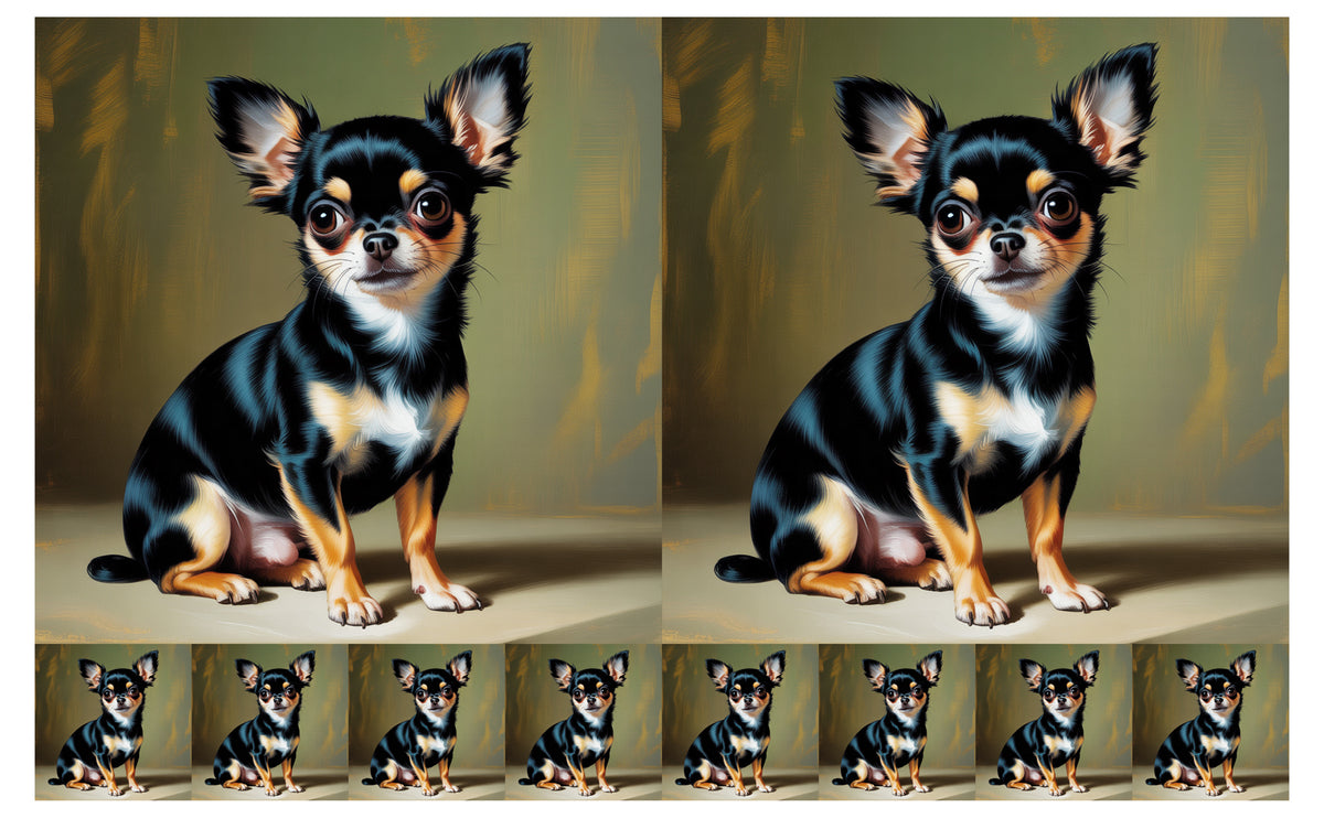 DecoCraft - Scenic Tiles Series - Oil Painting Pets - Chihuahua II