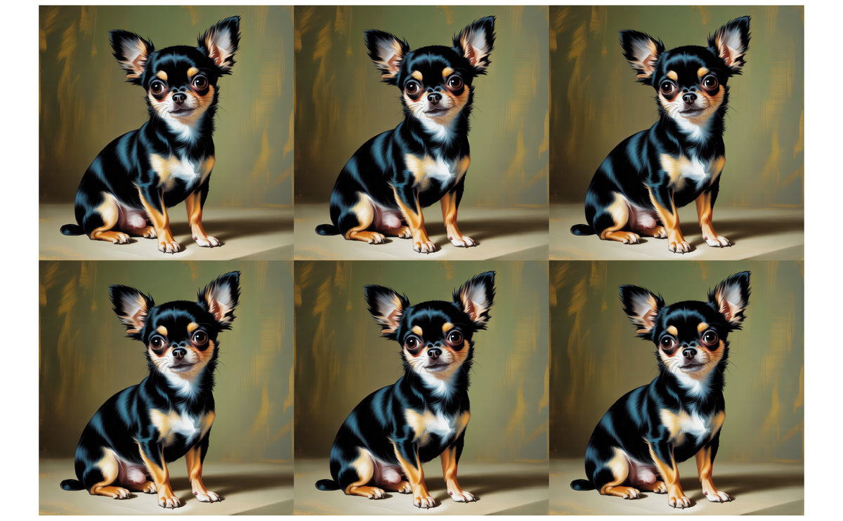 DecoCraft - Scenic Tiles Series - Oil Painting Pets - Chihuahua II