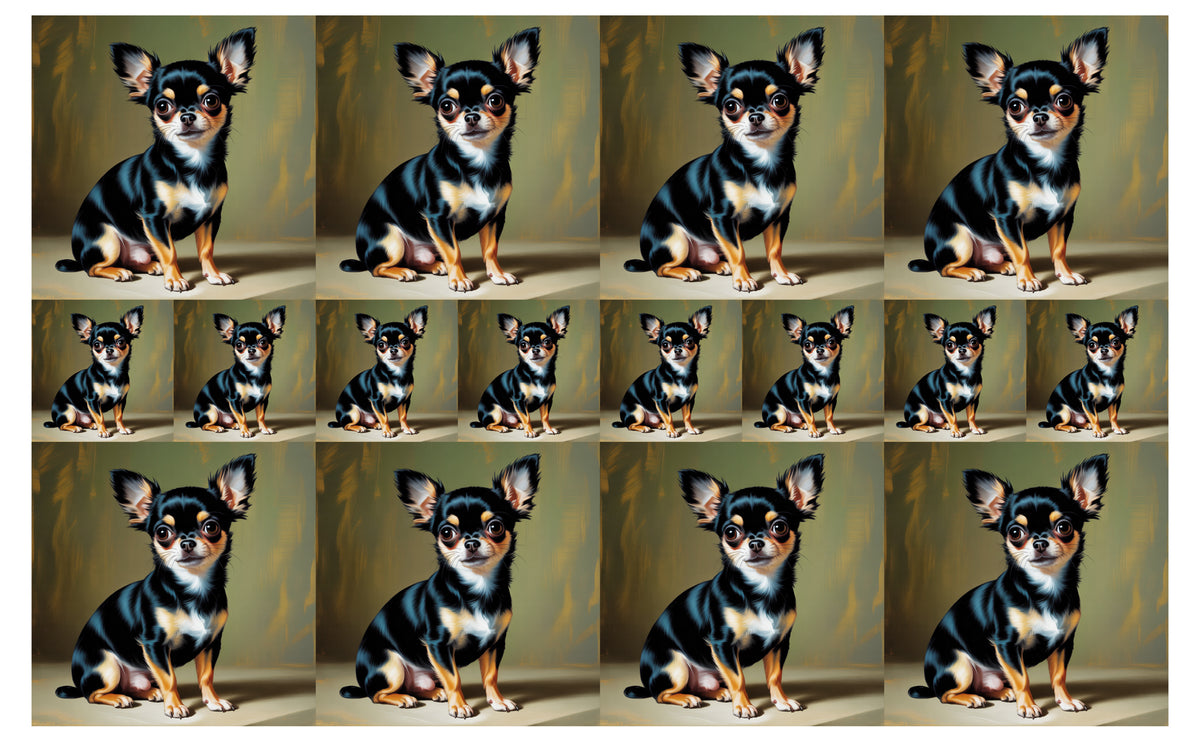 DecoCraft - Scenic Tiles Series - Oil Painting Pets - Chihuahua II