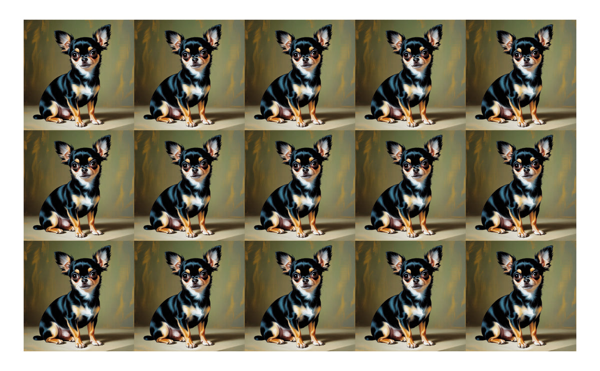 DecoCraft - Scenic Tiles Series - Oil Painting Pets - Chihuahua II
