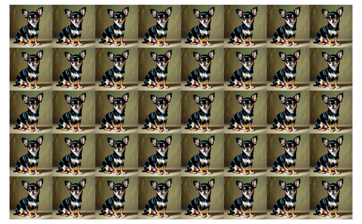 DecoCraft - Scenic Tiles Series - Oil Painting Pets - Chihuahua II