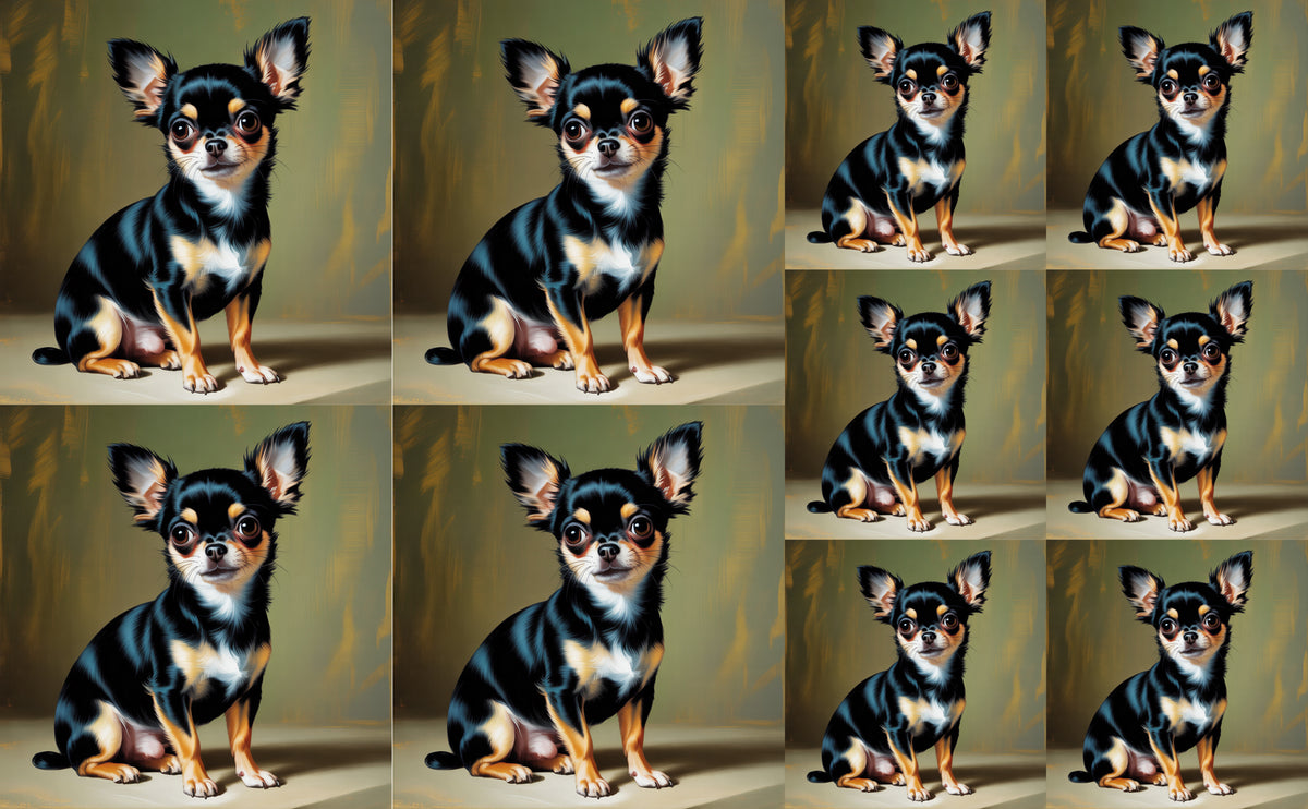 DecoCraft - Scenic Tiles Series - Oil Painting Pets - Chihuahua II