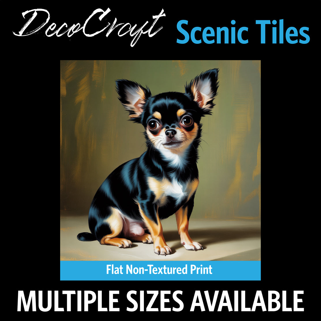 DecoCraft - Scenic Tiles Series - Oil Painting Pets - Chihuahua II