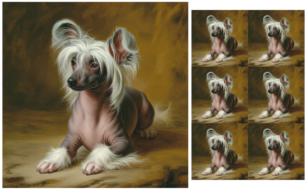 DecoCraft - Scenic Tiles Series - Oil Painting Pets - Chinese Crested