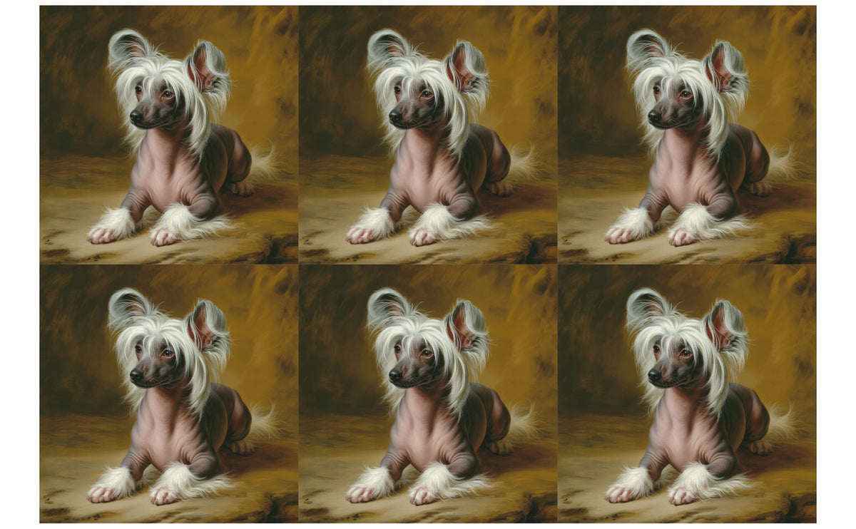 DecoCraft - Scenic Tiles Series - Oil Painting Pets - Chinese Crested