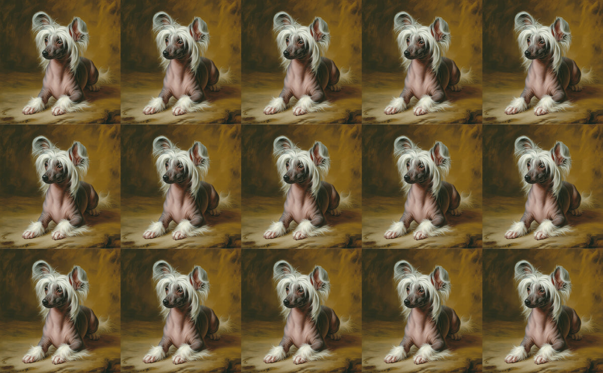 DecoCraft - Scenic Tiles Series - Oil Painting Pets - Chinese Crested