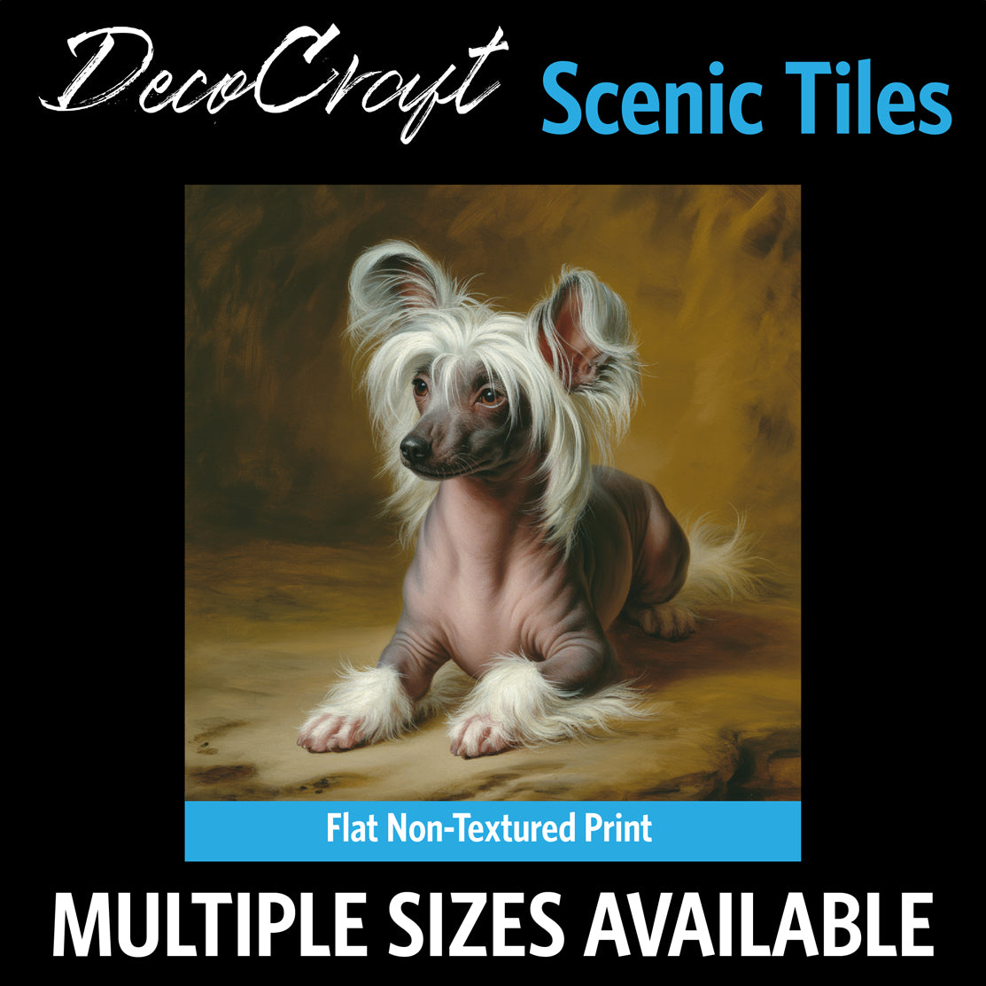 DecoCraft - Scenic Tiles Series - Oil Painting Pets - Chinese Crested