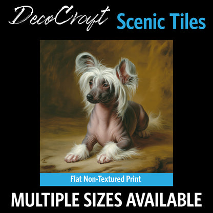DecoCraft - Scenic Tiles Series - Oil Painting Pets - Chinese Crested