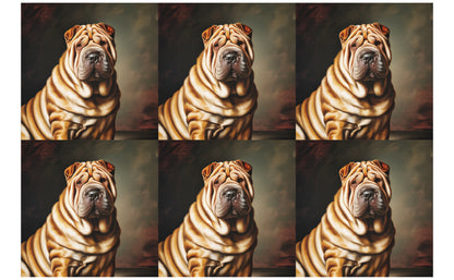 DecoCraft - Scenic Tiles Series - Oil Painting Pets - Chinese Shar Pei