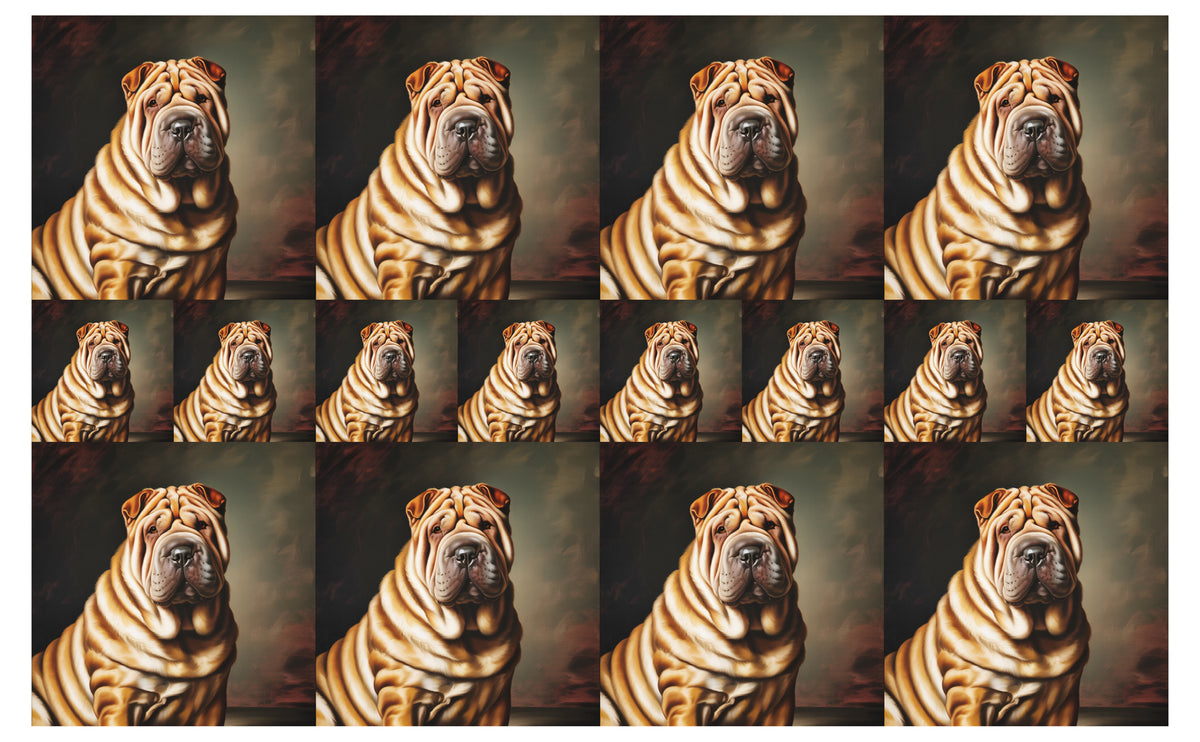 DecoCraft - Scenic Tiles Series - Oil Painting Pets - Chinese Shar Pei
