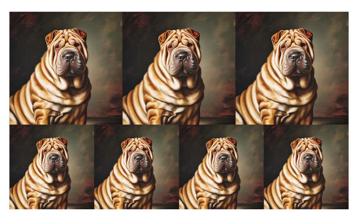 DecoCraft - Scenic Tiles Series - Oil Painting Pets - Chinese Shar Pei