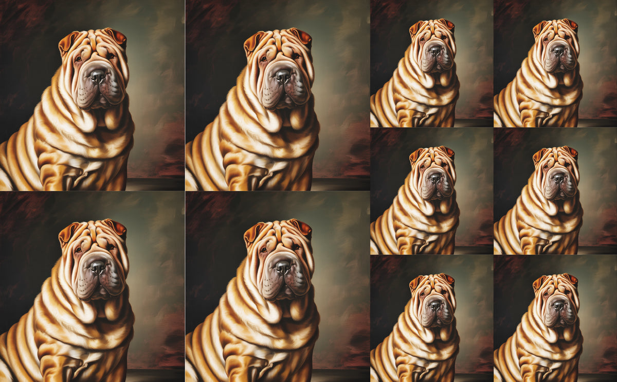 DecoCraft - Scenic Tiles Series - Oil Painting Pets - Chinese Shar Pei