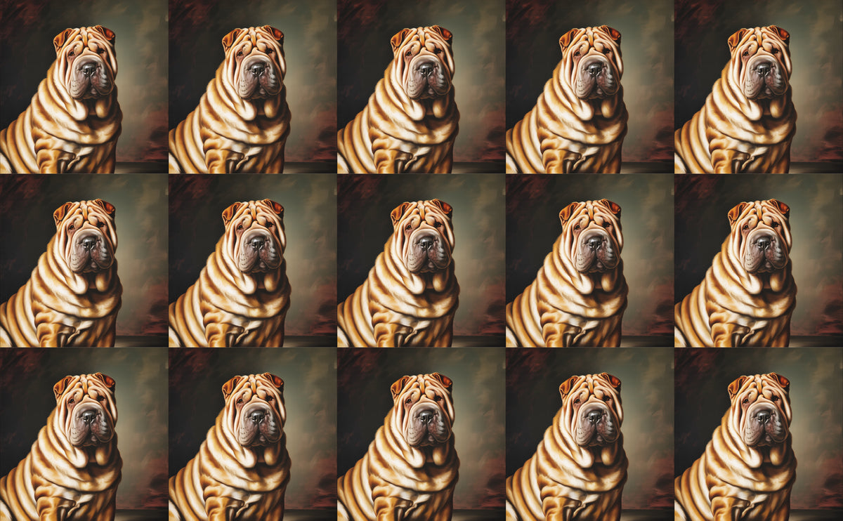 DecoCraft - Scenic Tiles Series - Oil Painting Pets - Chinese Shar Pei