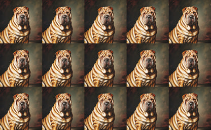DecoCraft - Scenic Tiles Series - Oil Painting Pets - Chinese Shar Pei