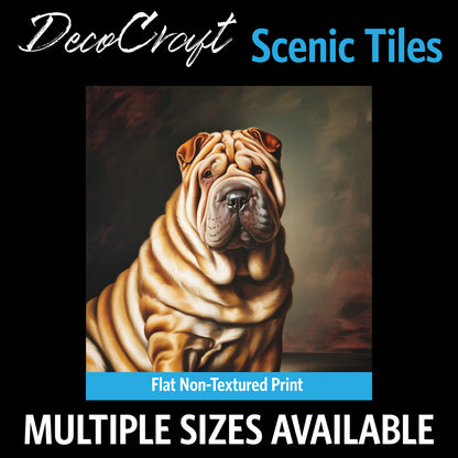 DecoCraft - Scenic Tiles Series - Oil Painting Pets - Chinese Shar Pei