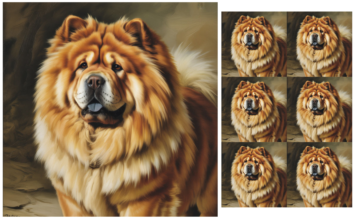 DecoCraft - Scenic Tiles Series - Oil Painting Pets - Chow