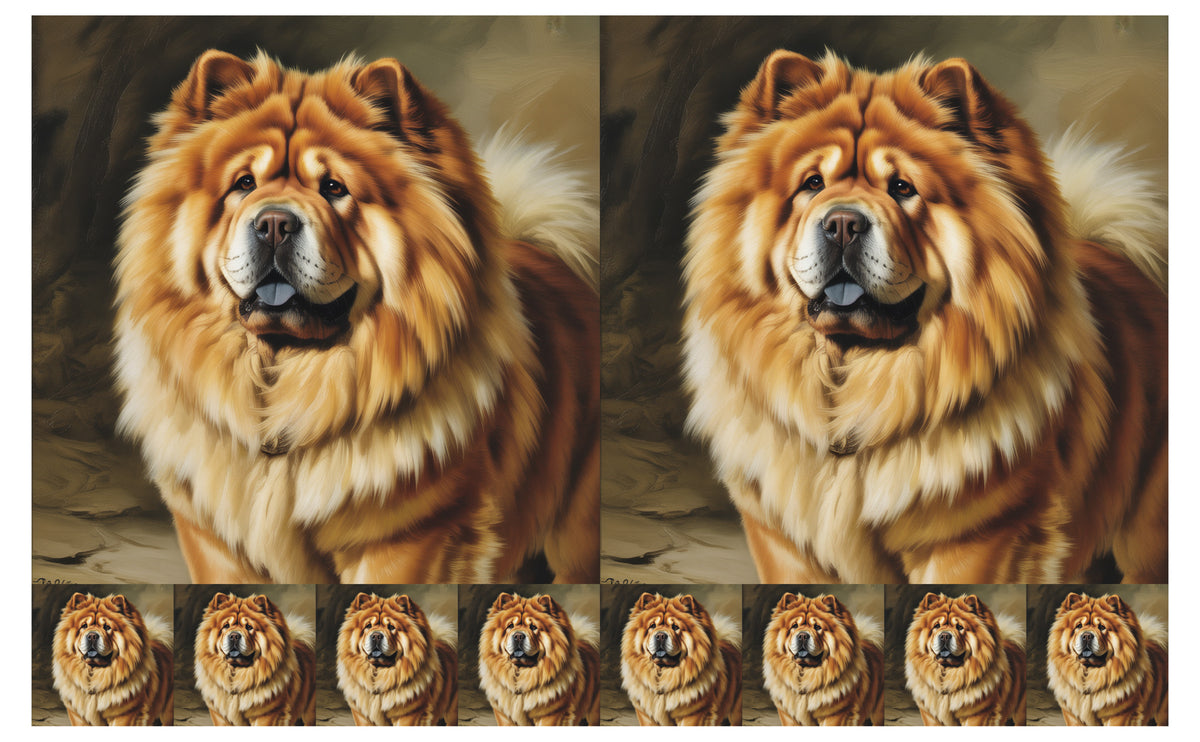 DecoCraft - Scenic Tiles Series - Oil Painting Pets - Chow