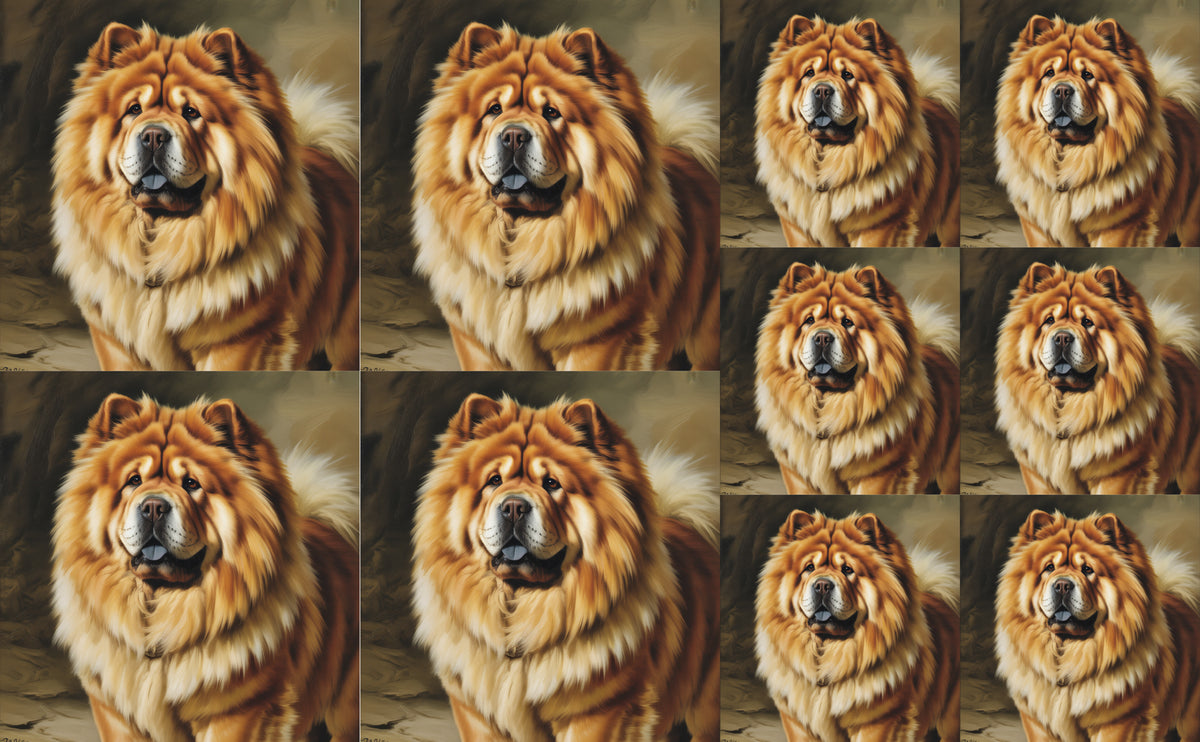 DecoCraft - Scenic Tiles Series - Oil Painting Pets - Chow