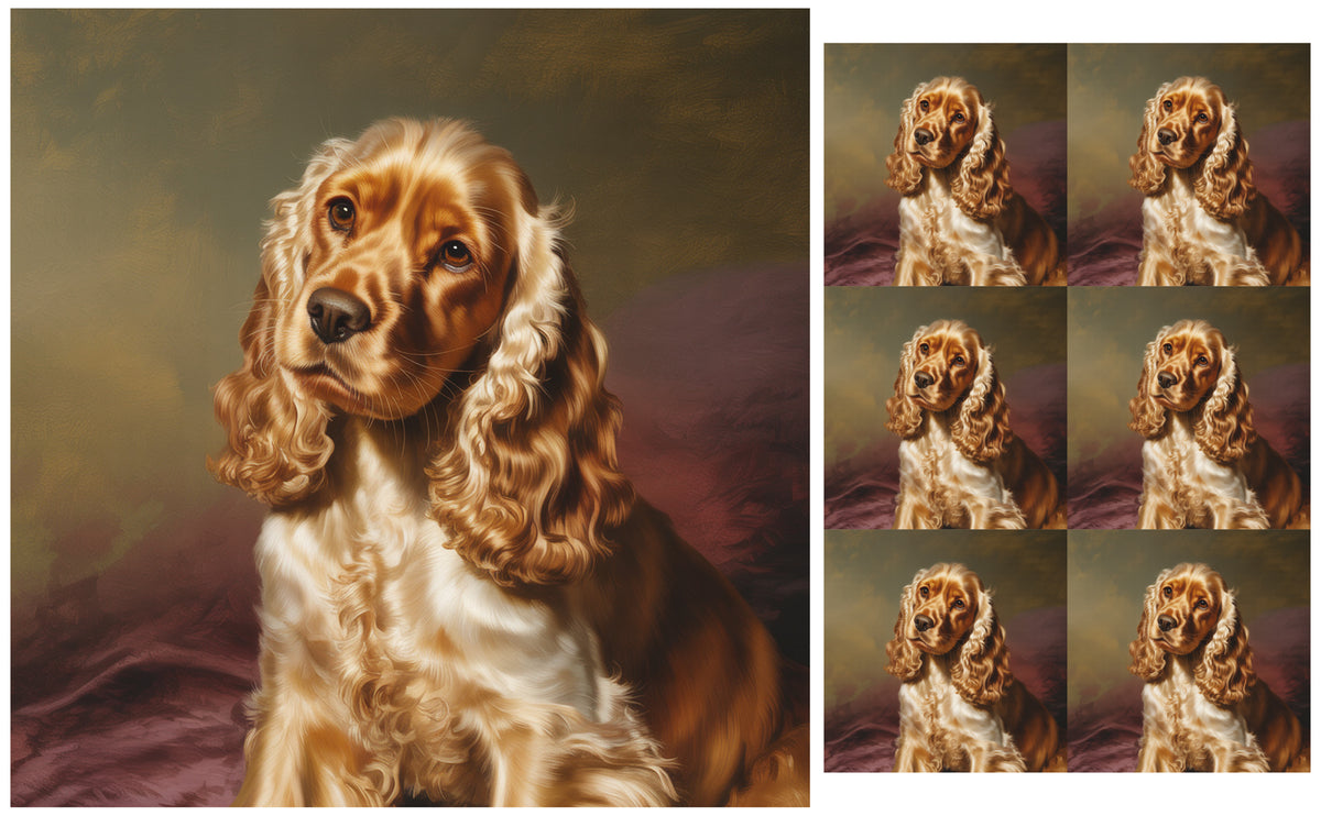 DecoCraft - Scenic Tiles Series - Oil Painting Pets - Cocker Spaniel