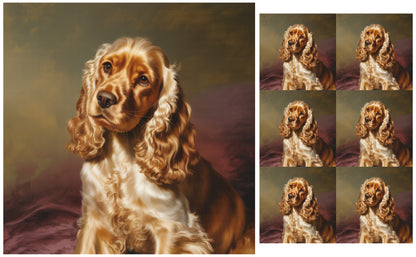 DecoCraft - Scenic Tiles Series - Oil Painting Pets - Cocker Spaniel