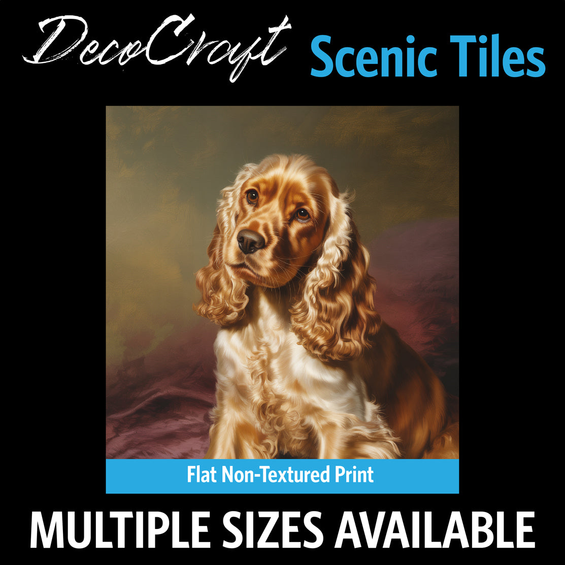 DecoCraft - Scenic Tiles Series - Oil Painting Pets - Cocker Spaniel