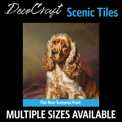 DecoCraft - Scenic Tiles Series - Oil Painting Pets - Cocker Spaniel