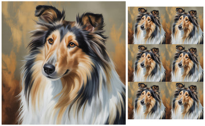DecoCraft - Scenic Tiles Series - Oil Painting Pets - Collie