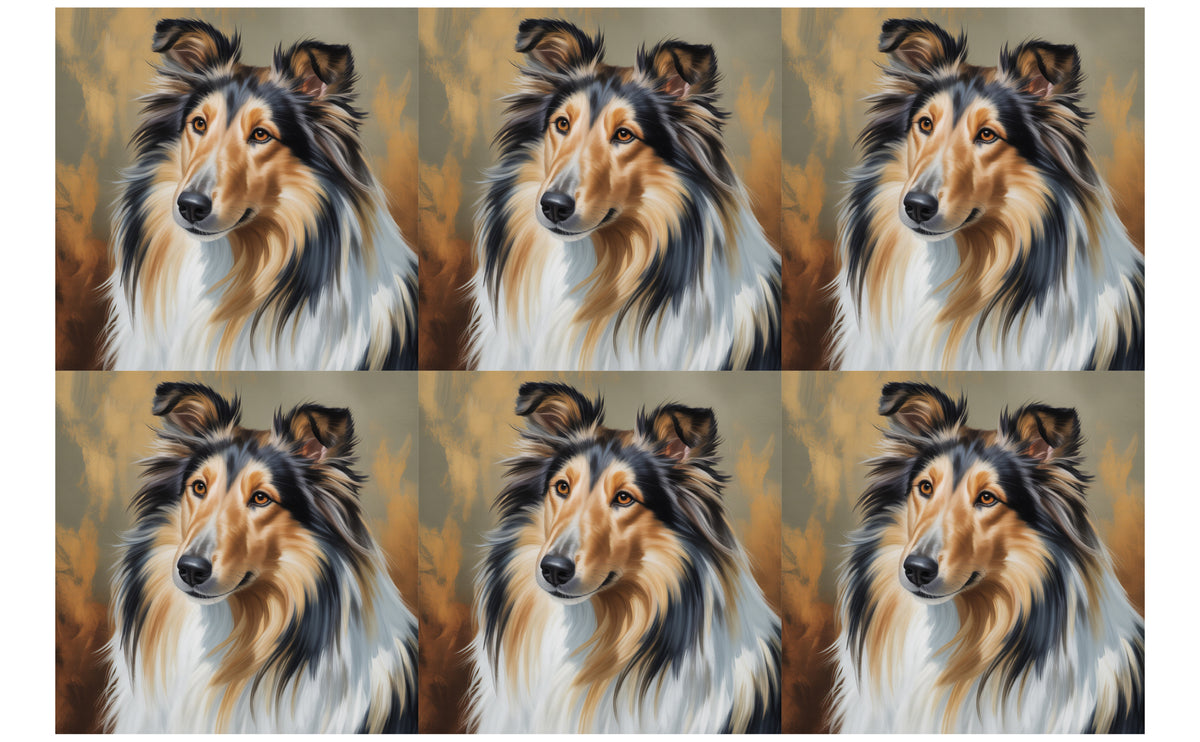 DecoCraft - Scenic Tiles Series - Oil Painting Pets - Collie