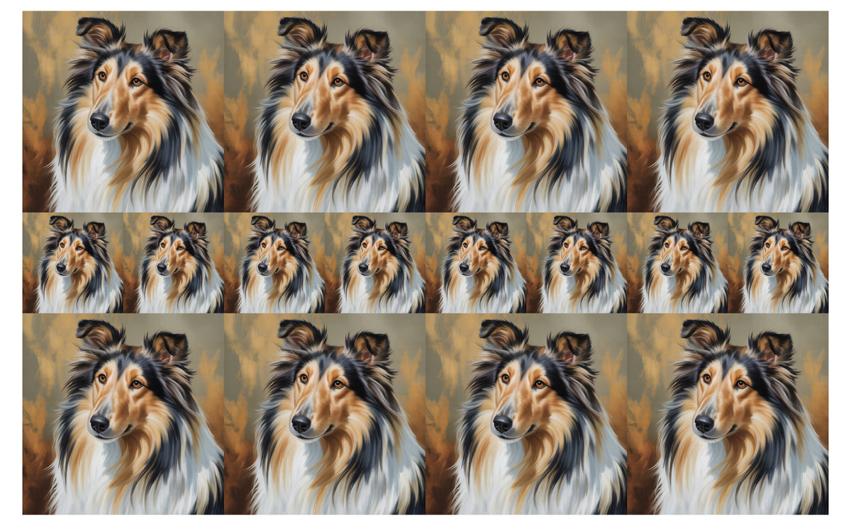 DecoCraft - Scenic Tiles Series - Oil Painting Pets - Collie