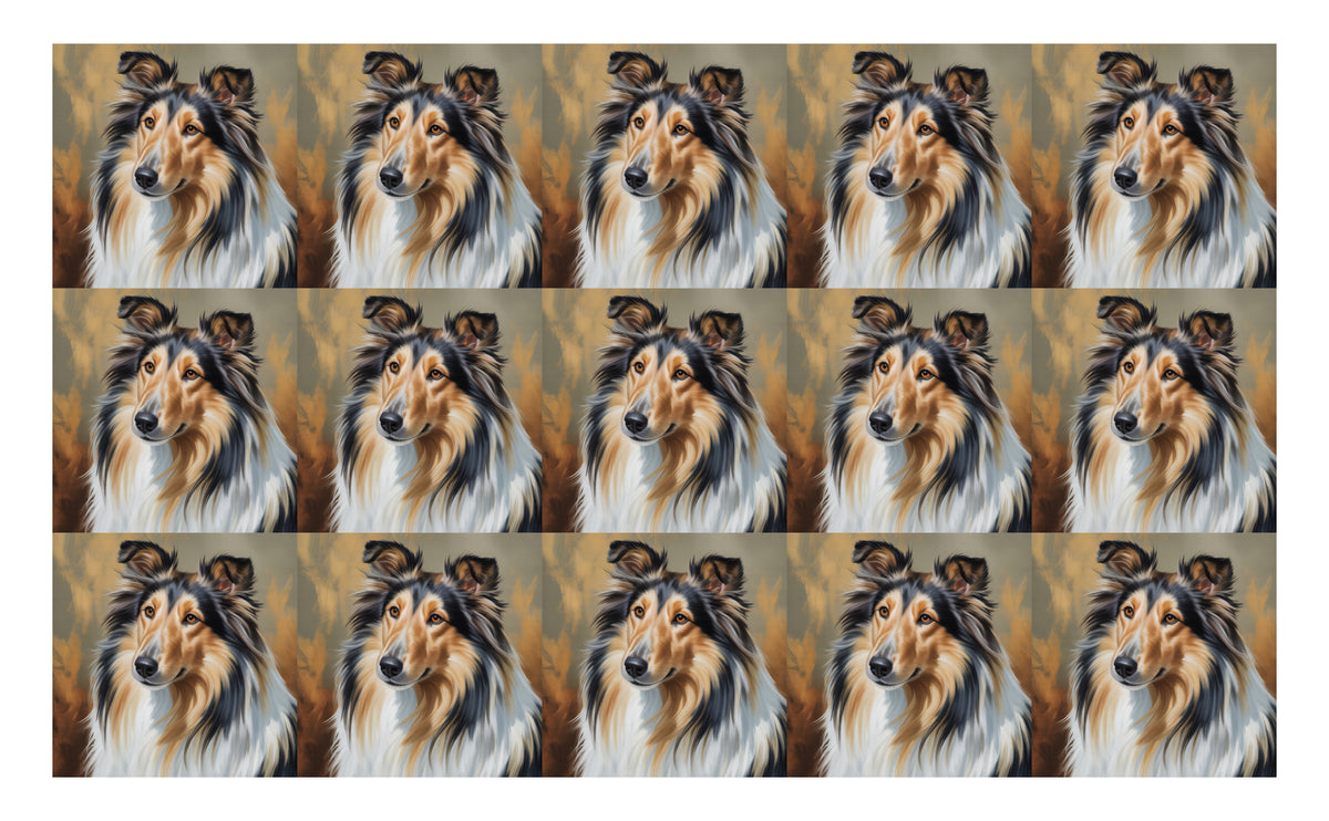 DecoCraft - Scenic Tiles Series - Oil Painting Pets - Collie