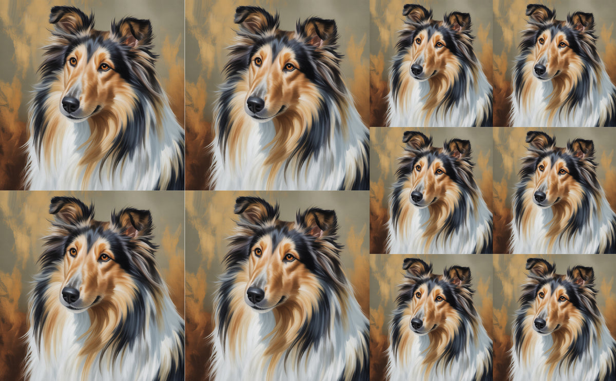 DecoCraft - Scenic Tiles Series - Oil Painting Pets - Collie