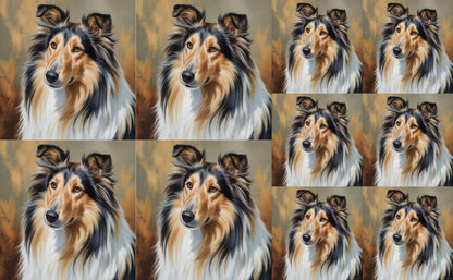 DecoCraft - Scenic Tiles Series - Oil Painting Pets - Collie