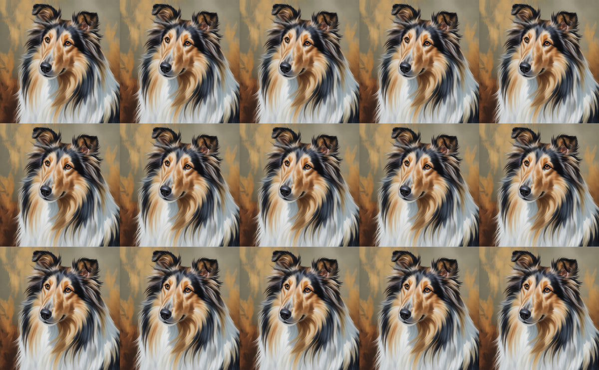 DecoCraft - Scenic Tiles Series - Oil Painting Pets - Collie