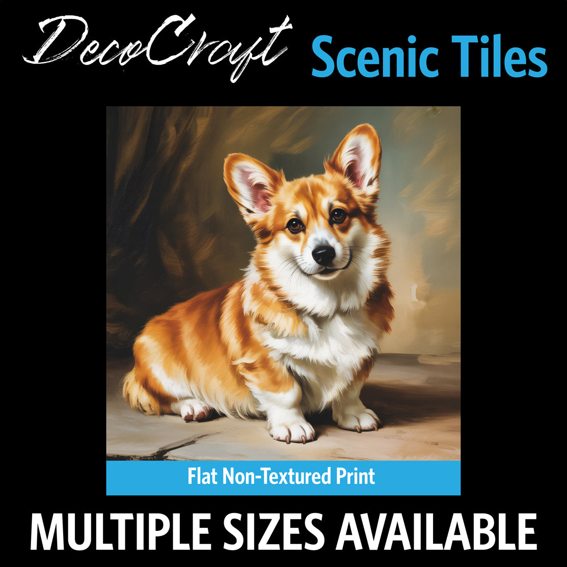 DecoCraft - Scenic Tiles Series - Oil Painting Pets - Corgi