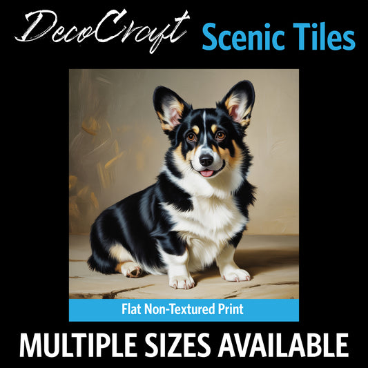 DecoCraft - Scenic Tiles Series - Oil Painting Pets - Corgi II