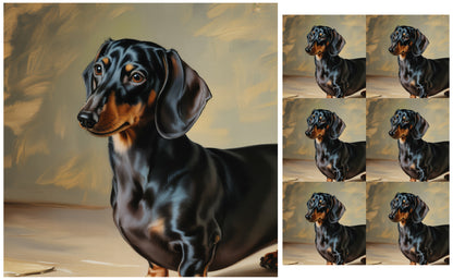 DecoCraft - Scenic Tiles Series - Oil Painting Pets - Daschund
