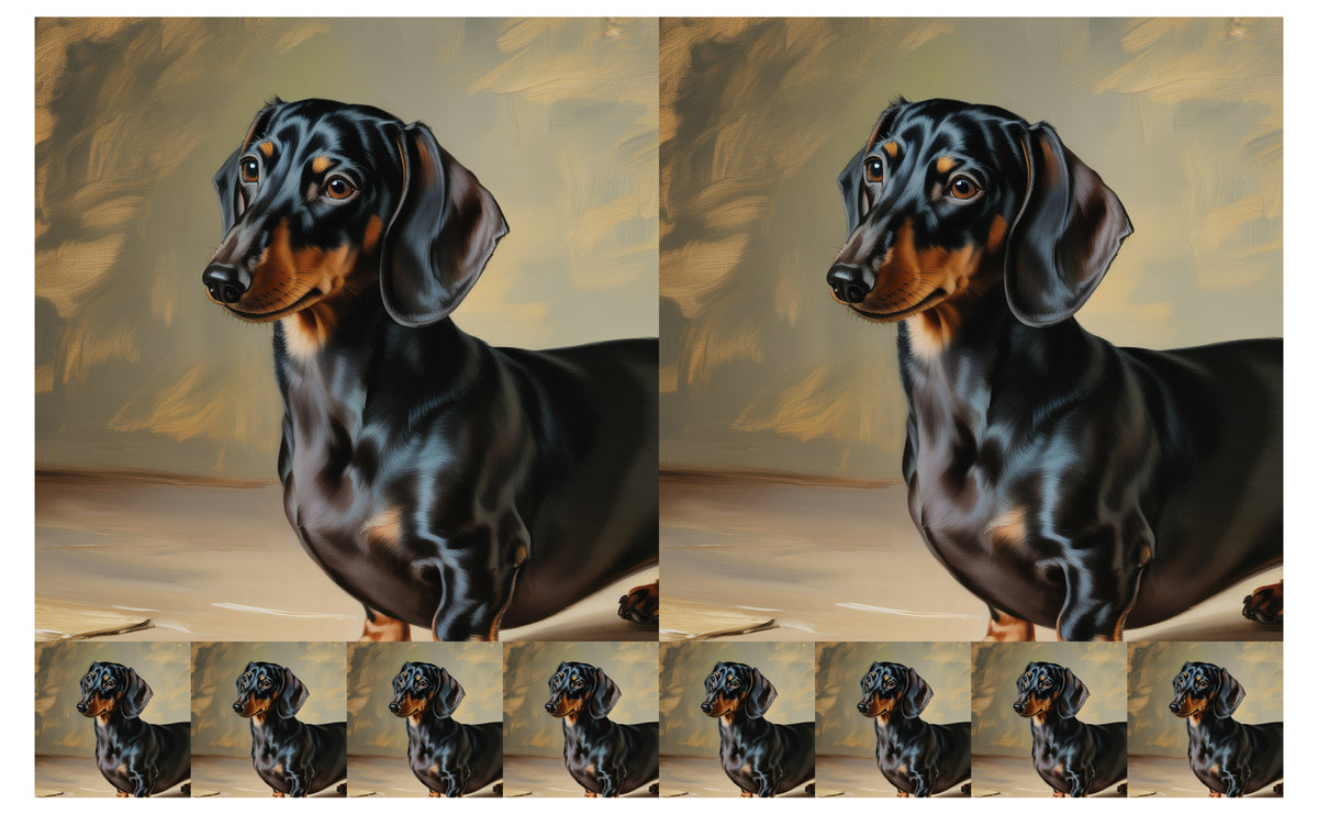 DecoCraft - Scenic Tiles Series - Oil Painting Pets - Daschund