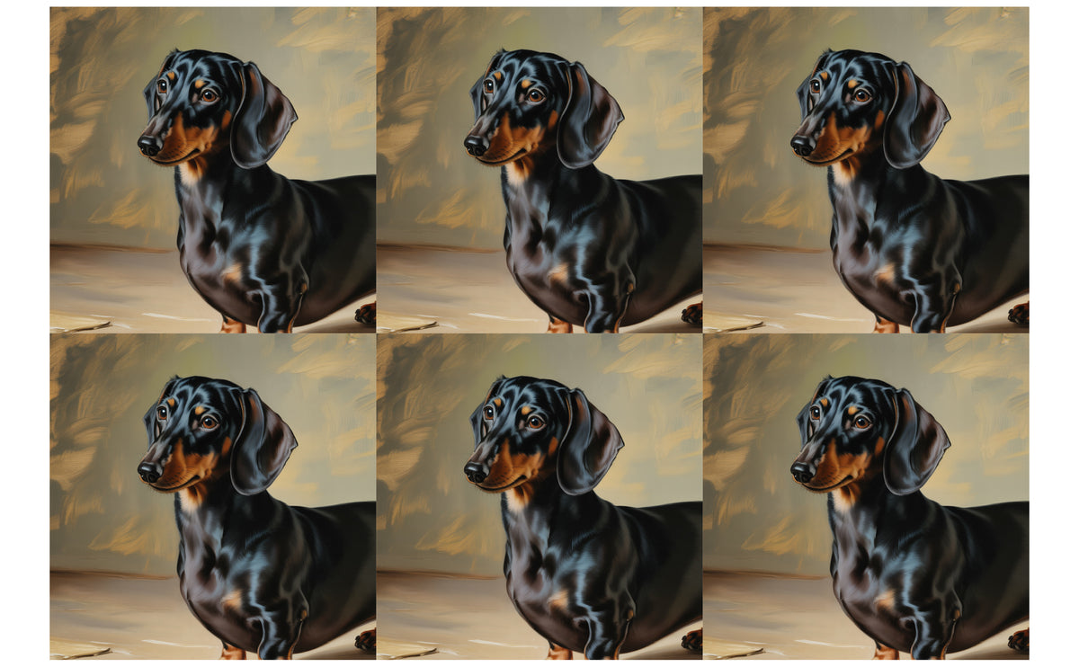 DecoCraft - Scenic Tiles Series - Oil Painting Pets - Daschund