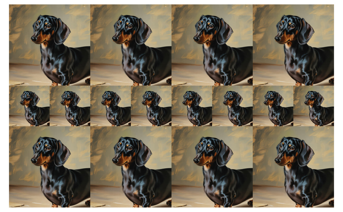 DecoCraft - Scenic Tiles Series - Oil Painting Pets - Daschund