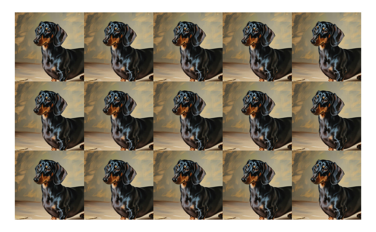DecoCraft - Scenic Tiles Series - Oil Painting Pets - Daschund